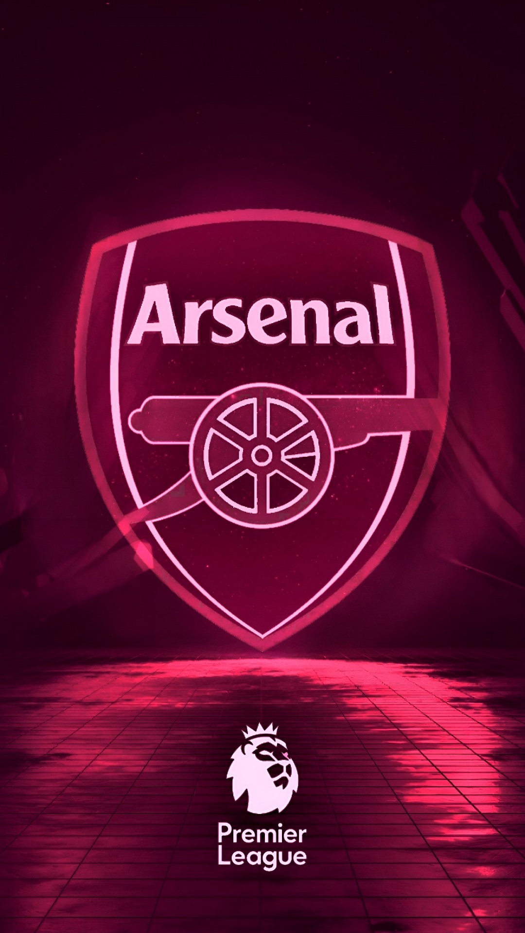 Arsenal FC Wallpaper 4K, Neon background, Red aesthetic