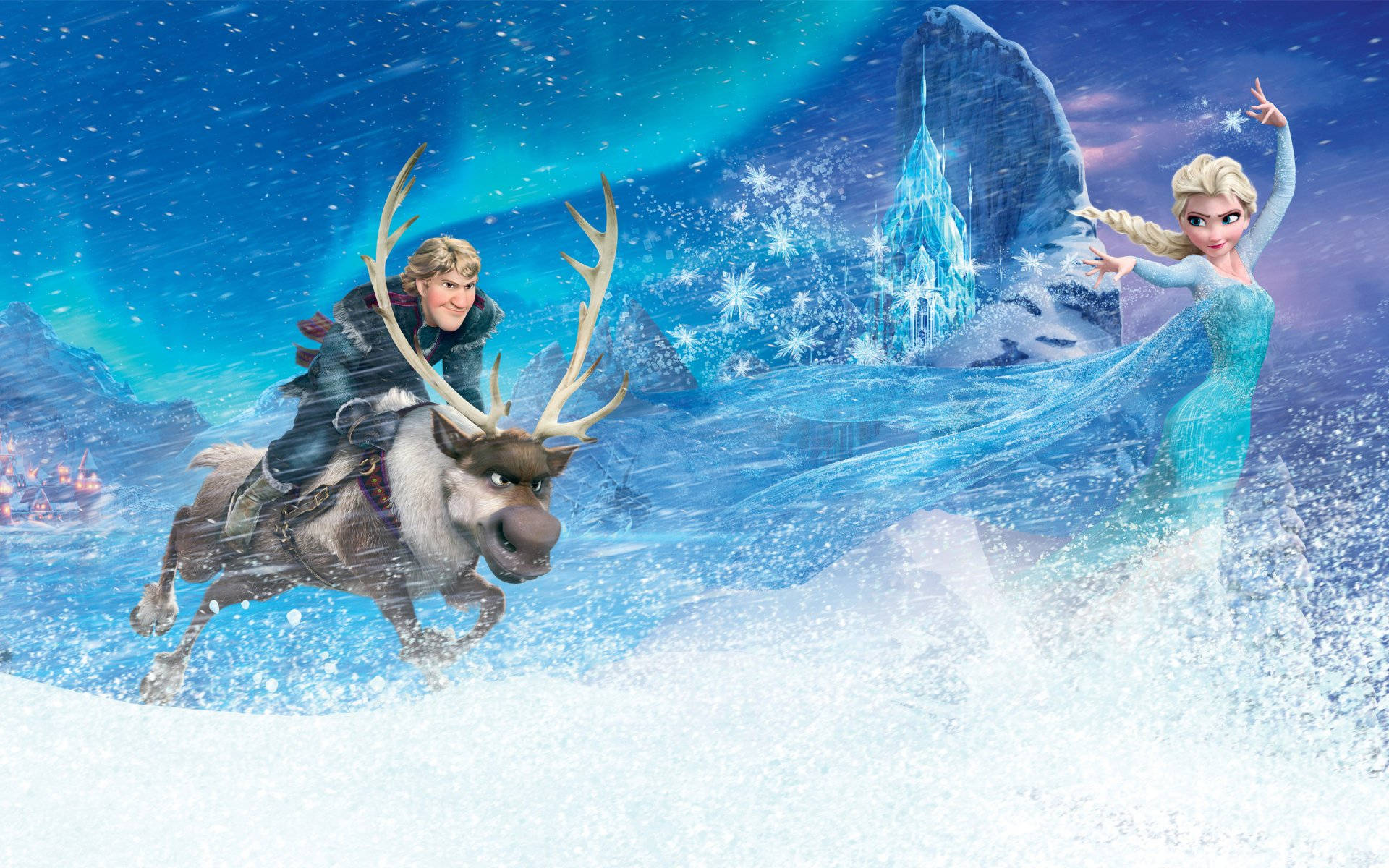 Download Elsa And Kristoff In Frozen Movie Wallpaper