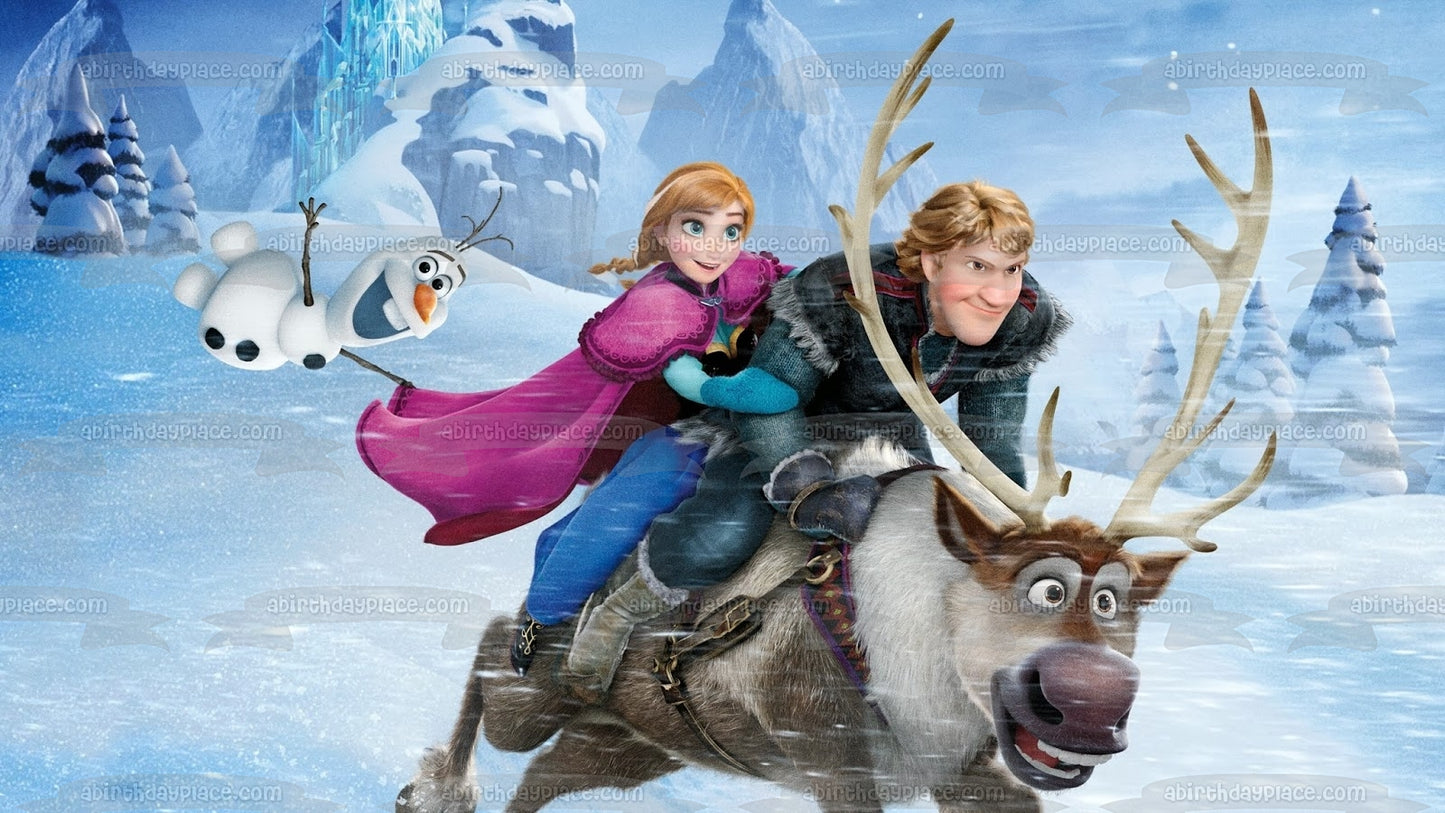 Frozen Kristoff Anna Olaf Sitron Edible Cake Topper Image ABPID08186