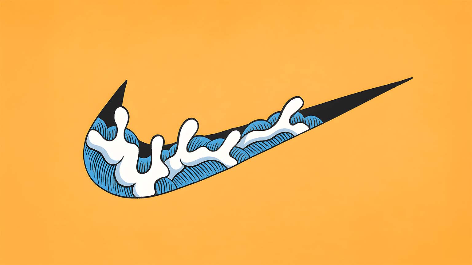 Nike Logo Dark Swoosh Orange Desktop Wallpaper