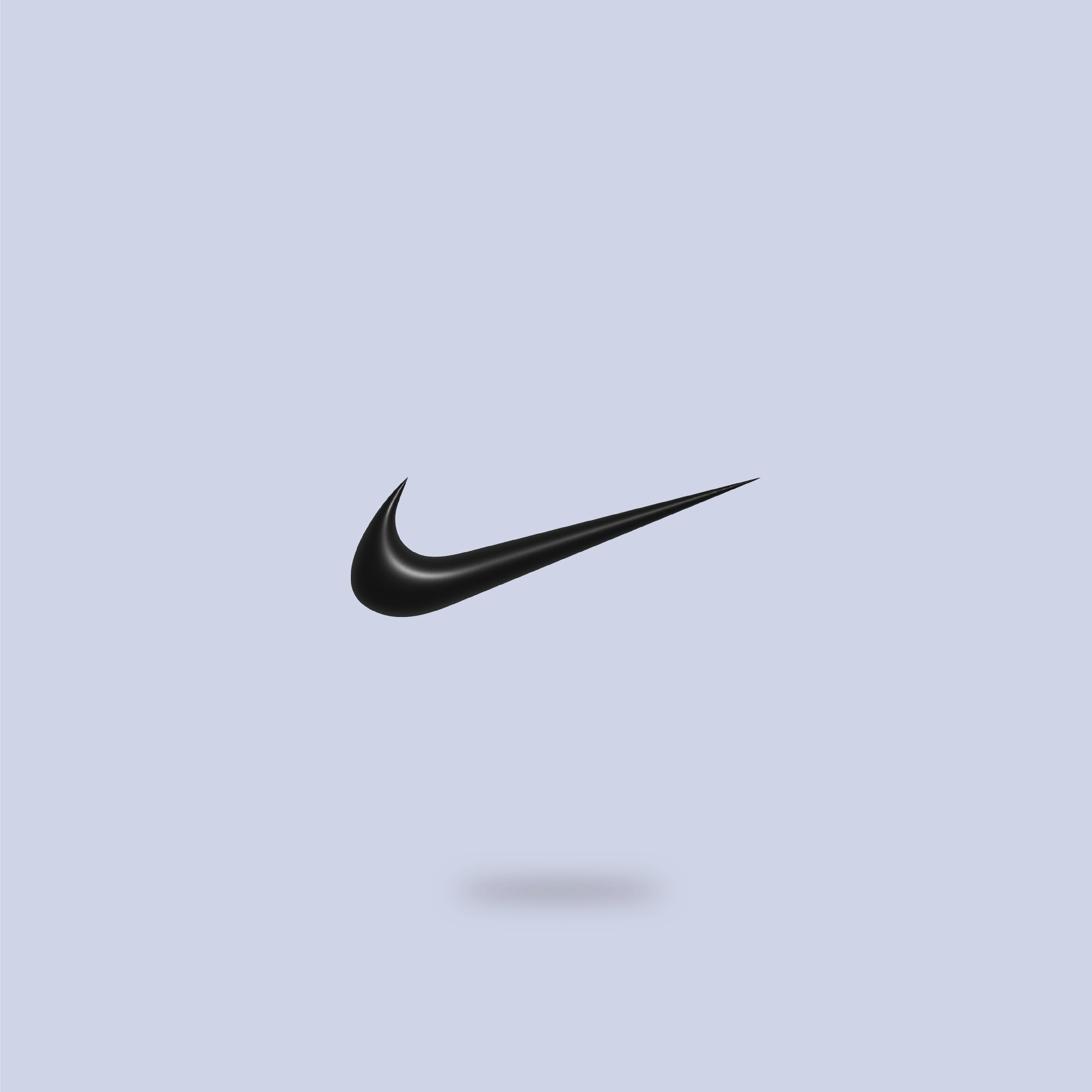 A black nike logo on a blue background photo
