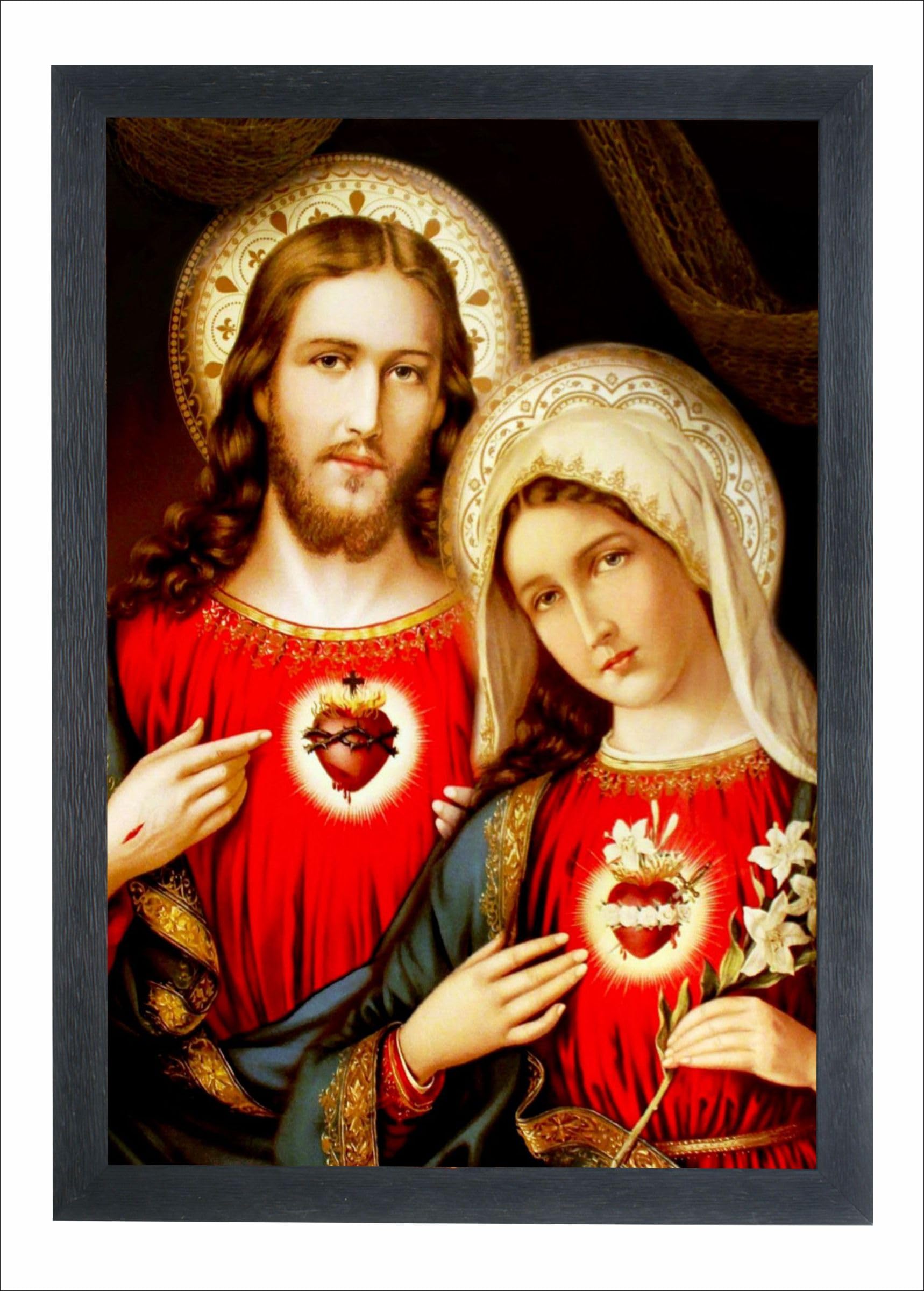 Devatwal Sacred Heart Of Jesus And Mary Photo Frame For Wall Mounted Painting (10 * 14 Inch) 1007 LNP, Amazon.in: Home & Kitchen