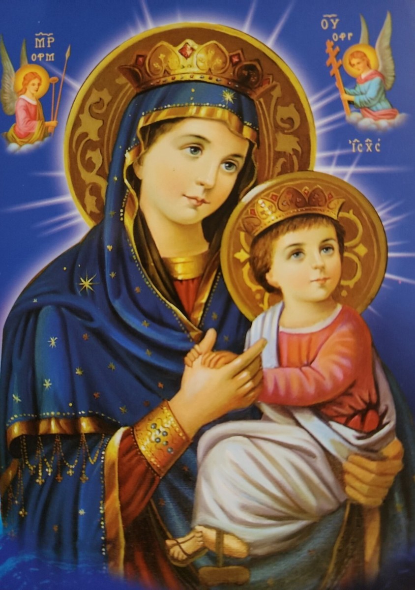 VIRGIN MARY BABY JESUS CHRIST GLOSSY PICTURE