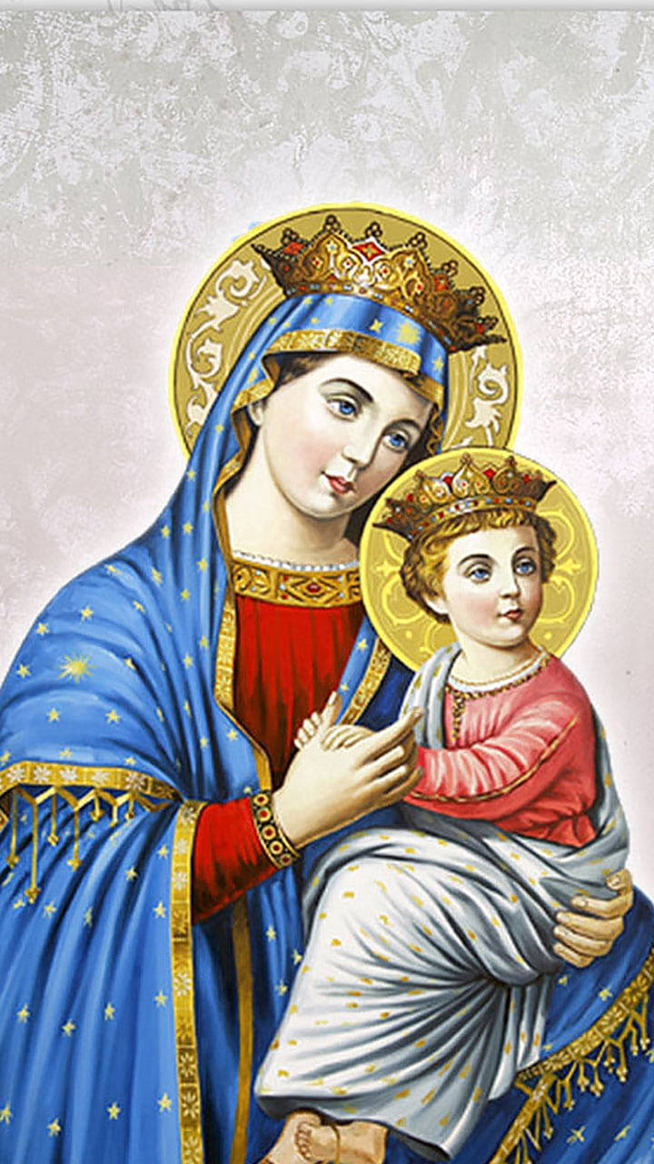 Download Mary And Jesus Illustration Wallpaper