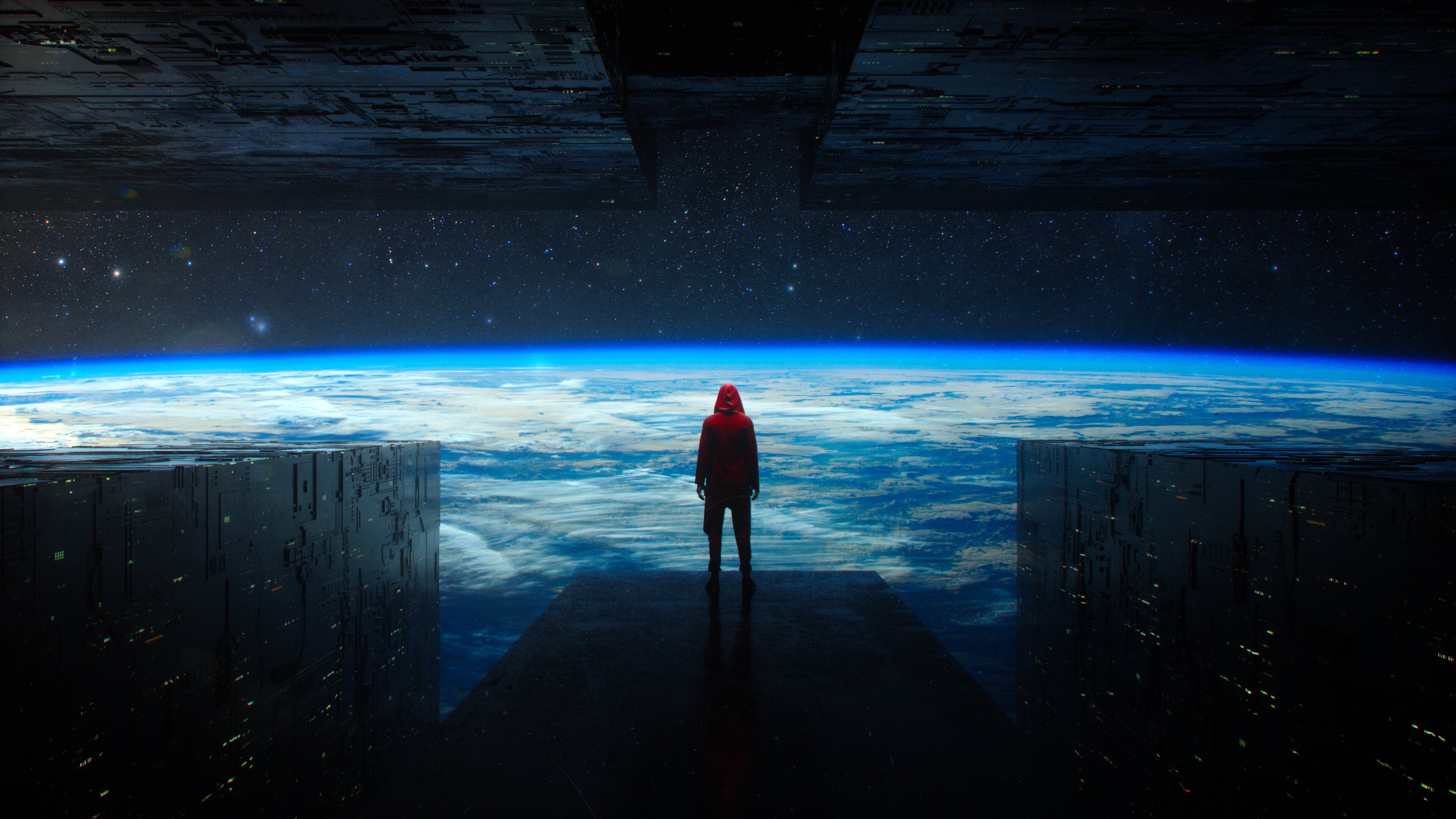 Man In The Sci Fi Universe Wallpaper 4k For Desktop