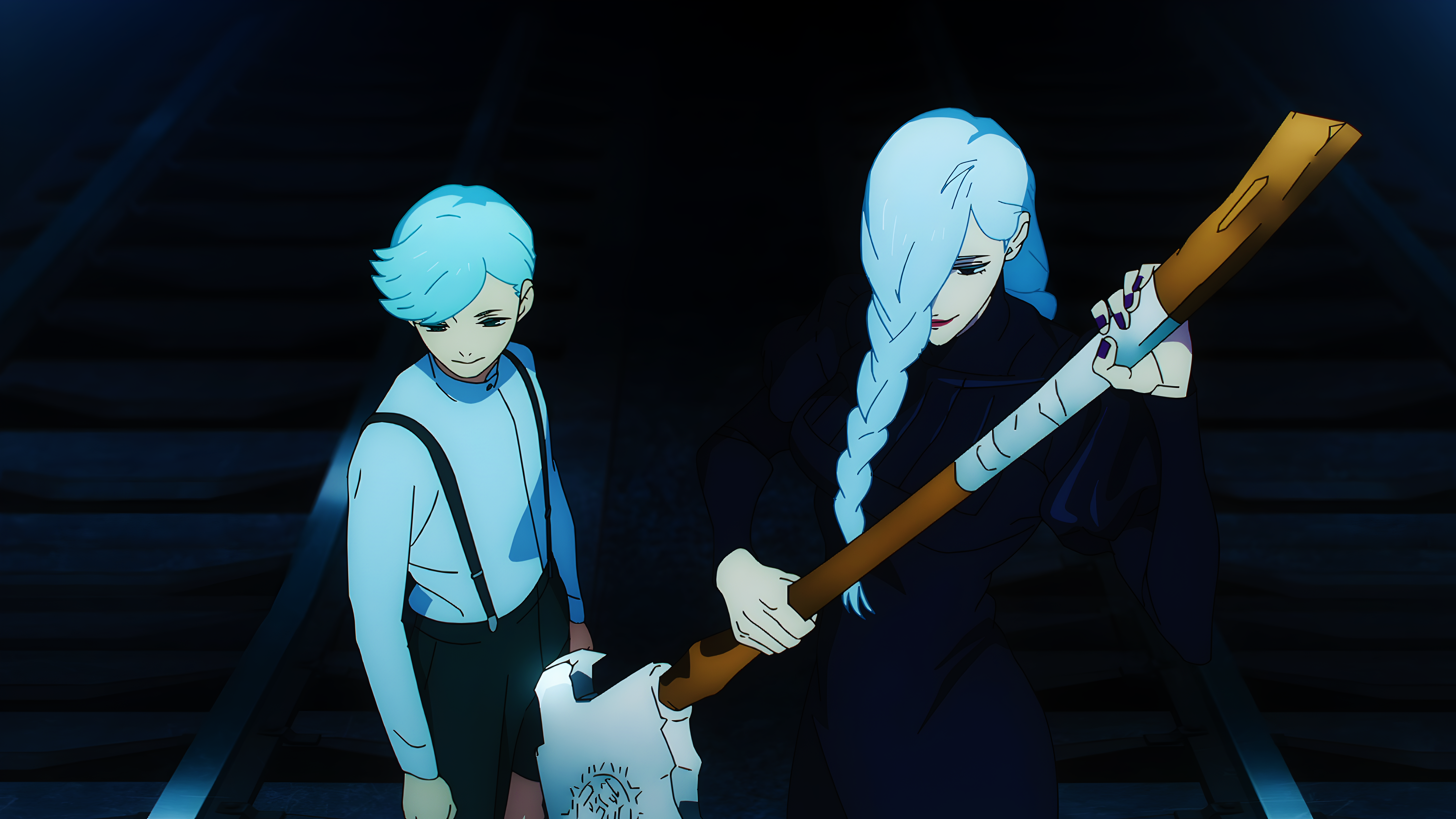 Mei Mei and Blue Hair Duel
