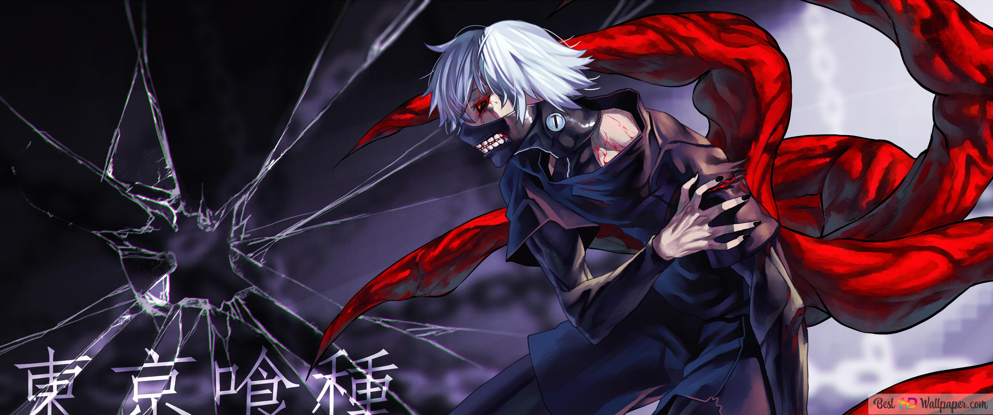 Tokyo Ghoul, Ken Kaneki broken glass 4K wallpaper download