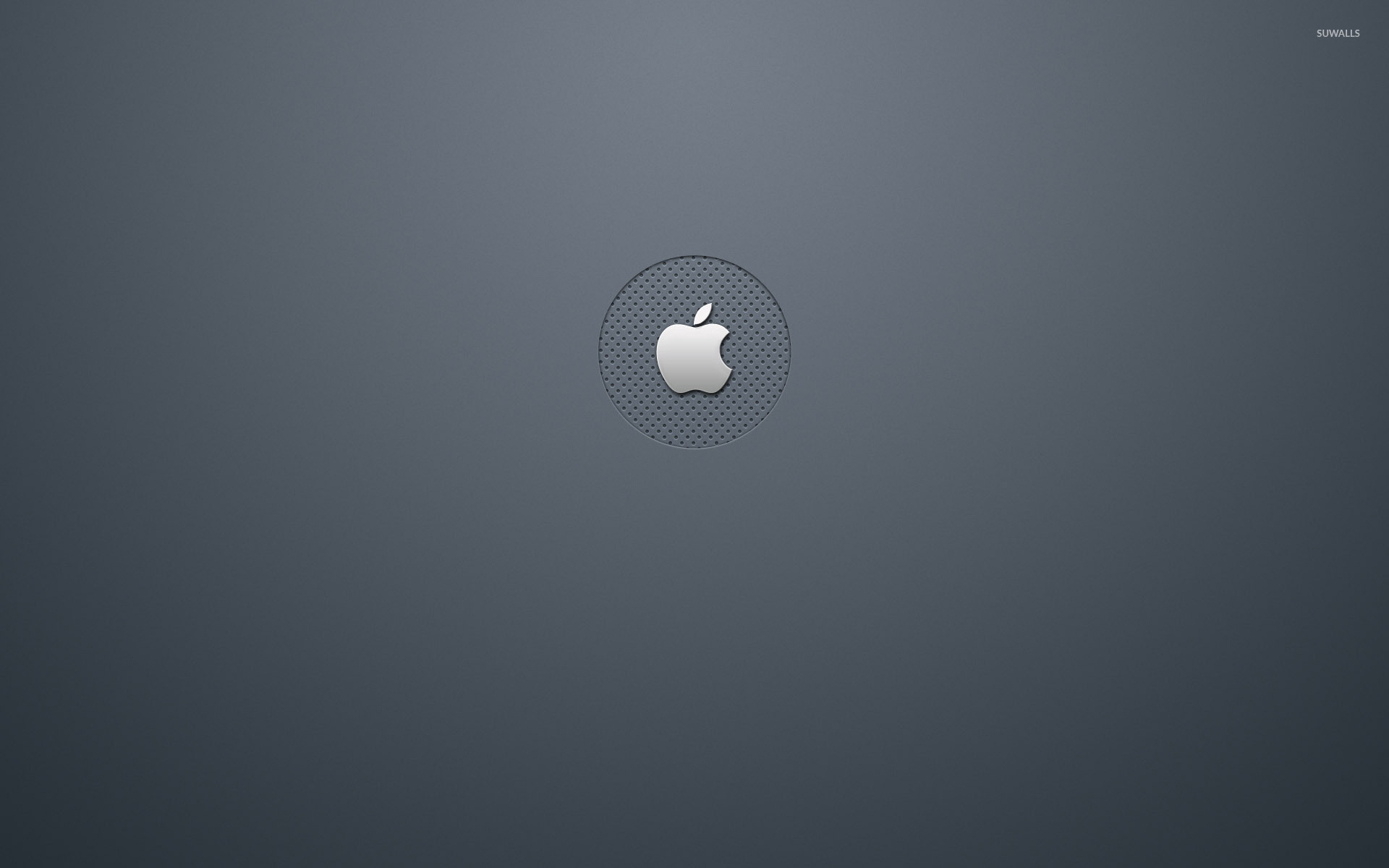 Silver Apple logo in a circle wallpaper wallpaper