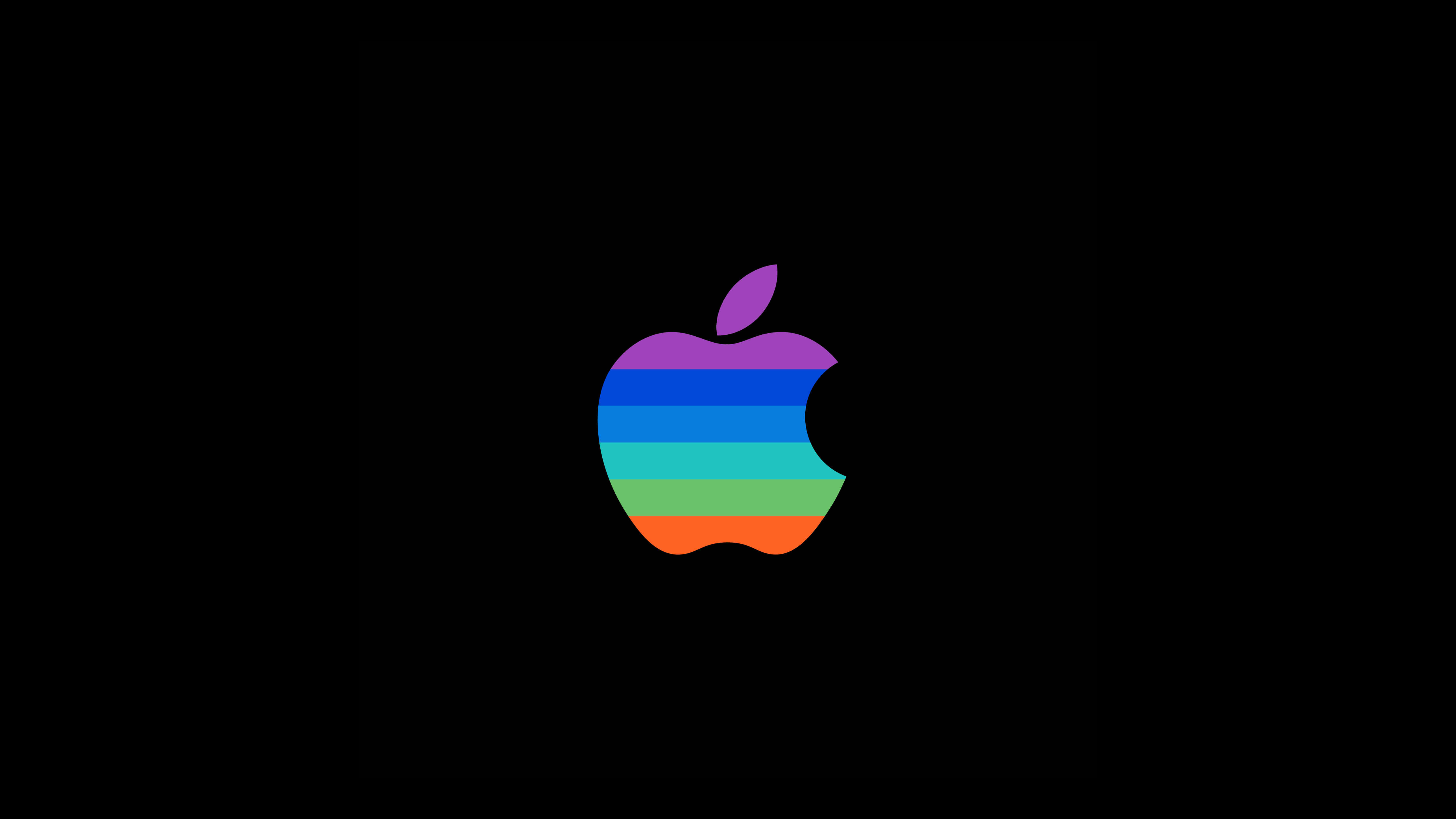 Apple logo colorful black cool. wallpaper.sc Desktop