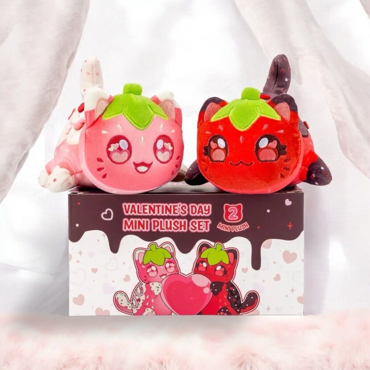 WHITE & DARK CHOCOLATE STRAWBERRY 5 MEMEOWS Aphmau NEW Valentine's Day