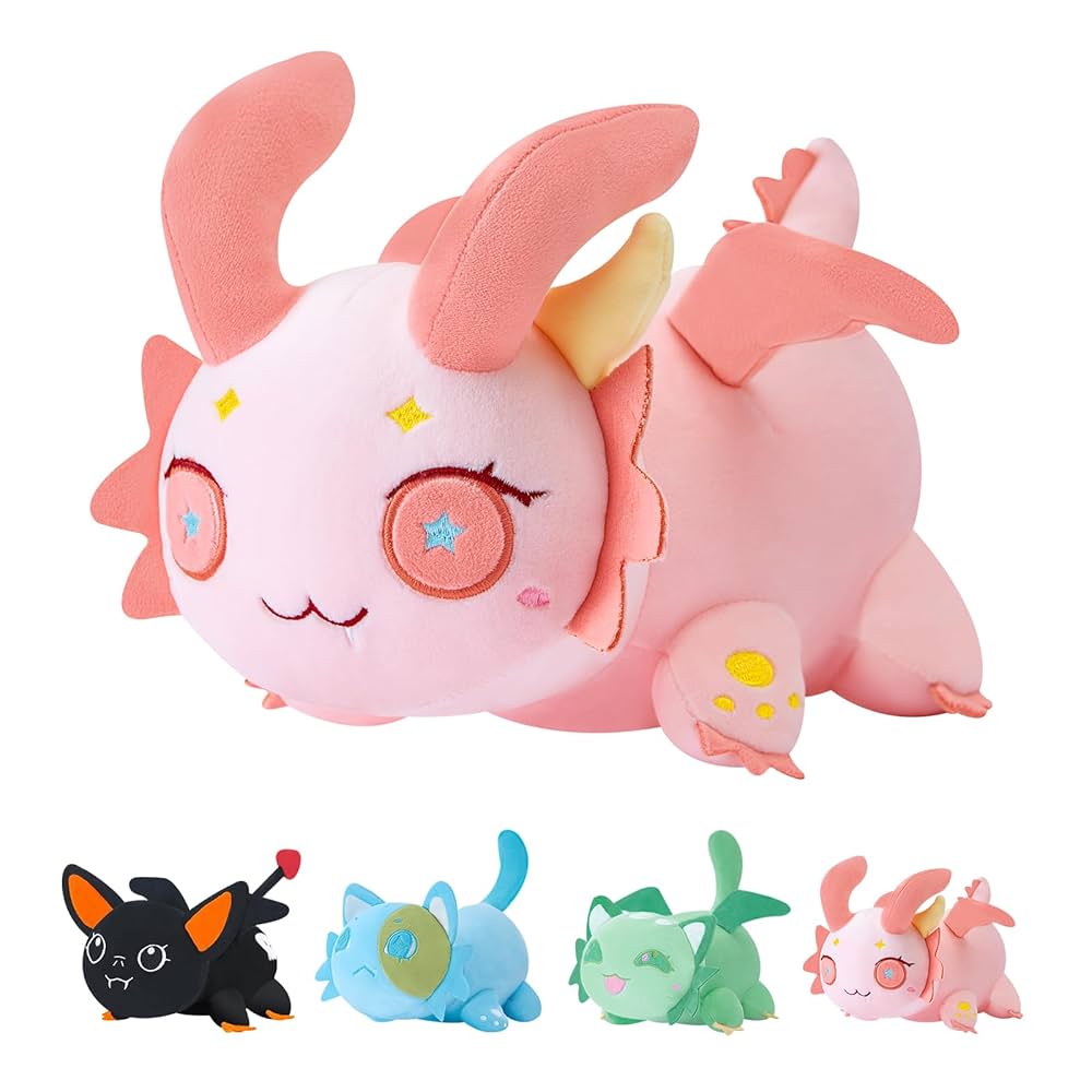 Hallo Deer Cat Plush Toys, 11 Me Meow Cat Plush Doll Birthday, Cute and Soft Cat Toy, Stuffed Animal Plushies, Party Gift for Kids Girlfriend and Friends Pink Kids Pillows