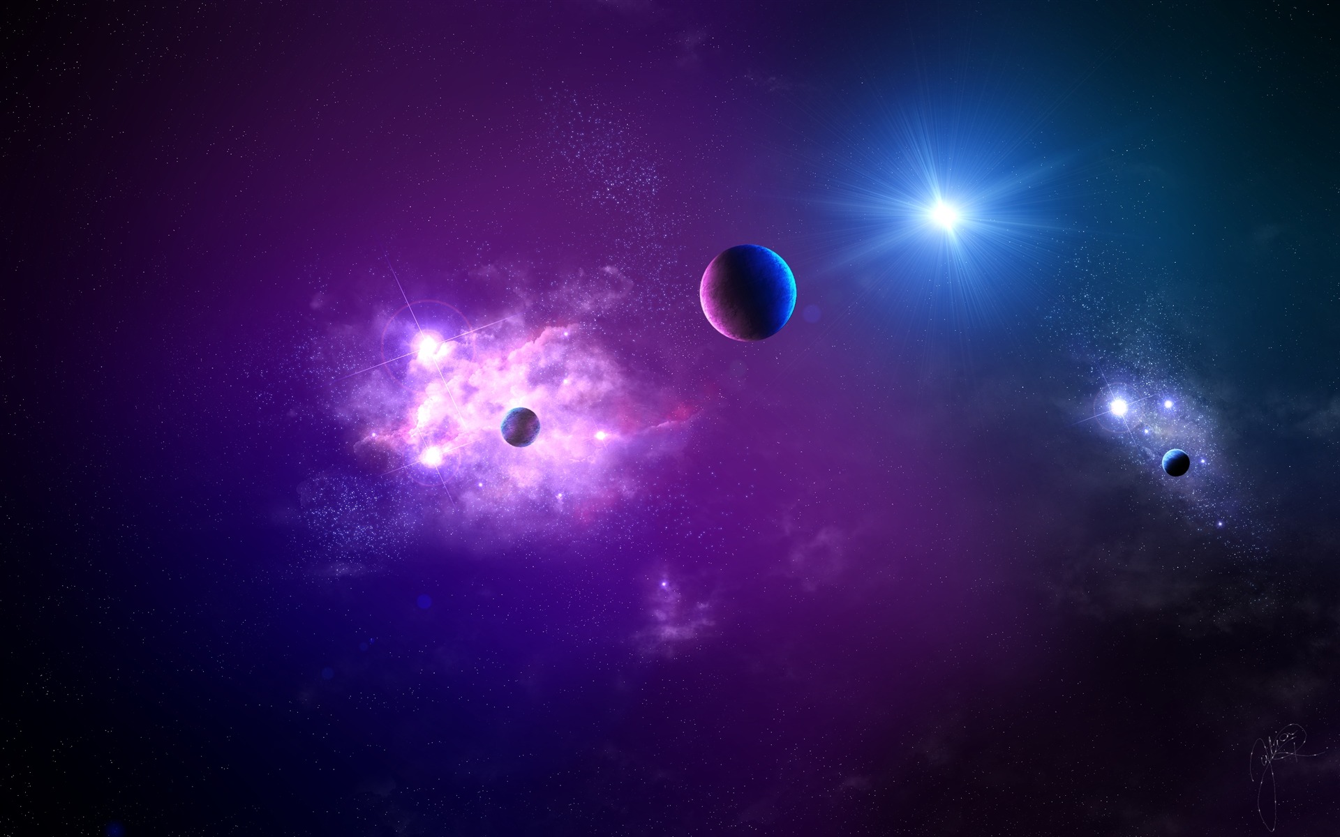 Space Planet Light Galaxy Space High Quality Wallpaper