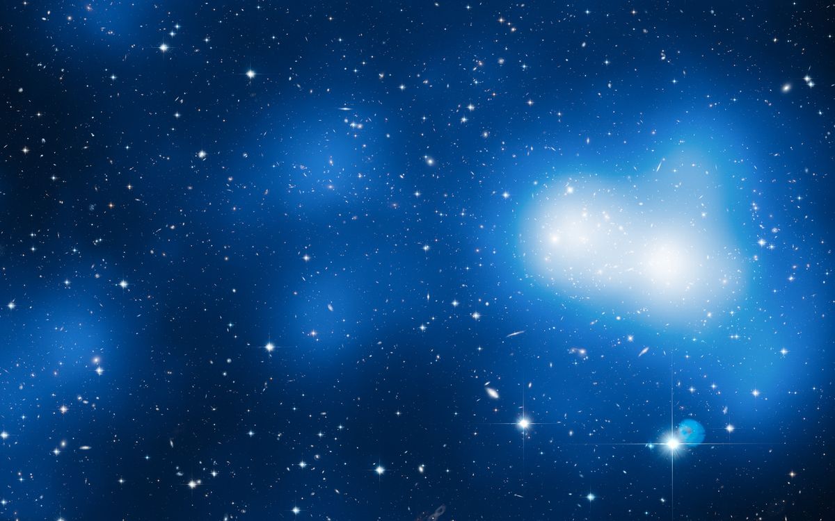MACS J0717 with Mass Overlay Space Wallpaper