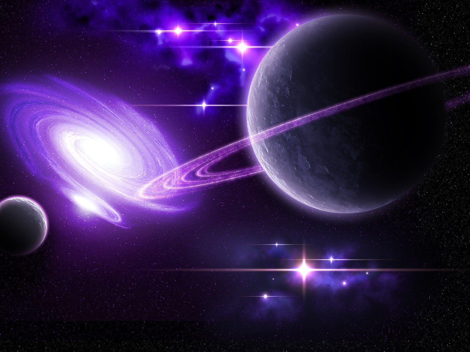 light, Outer, Space, Stars, Galaxies, Planets, Purple, Rings, Bright Wallpaper HD / Desktop and Mobile Background