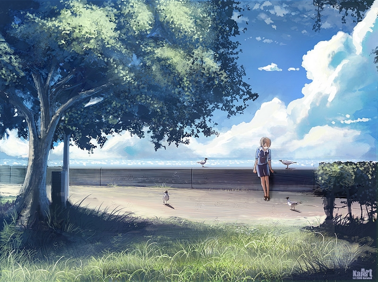 Original Anime Breeze: Serene Shores and Quiet Moments