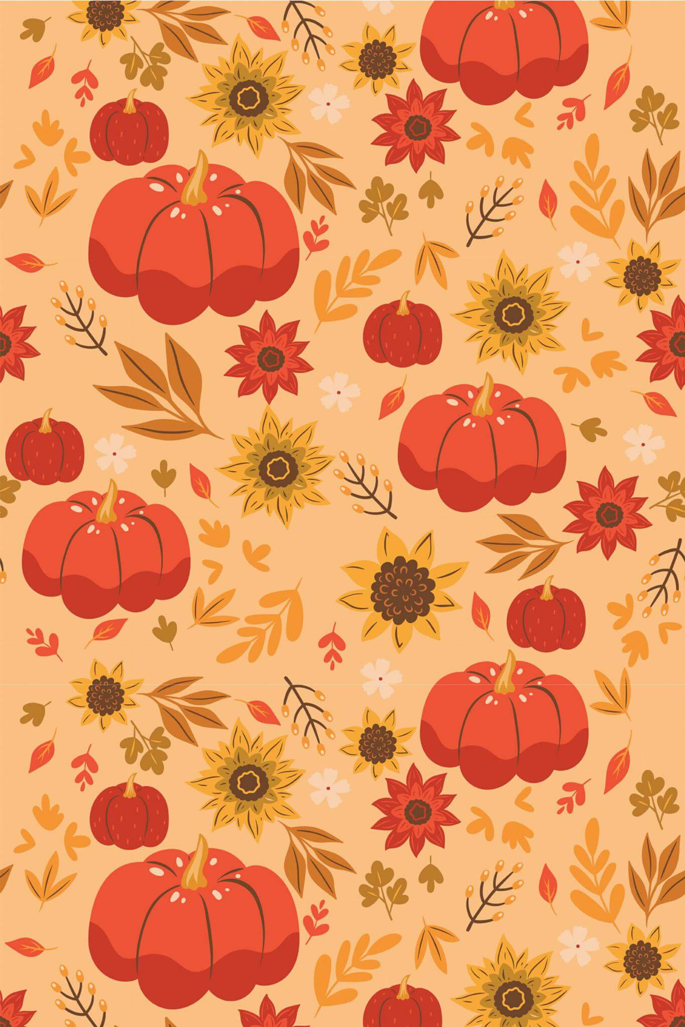 Pumpkin Autumn Peel And Stick Wallpaper Or Non Pasted