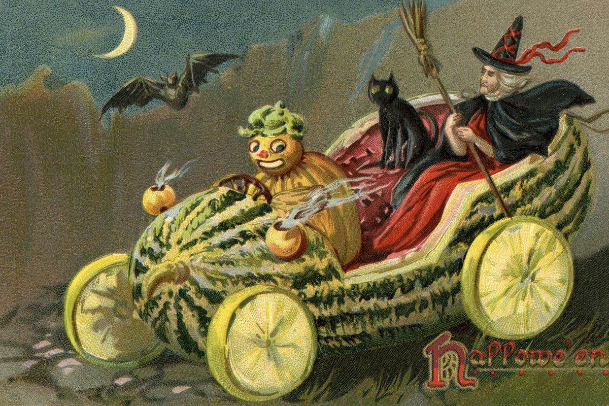 These vintage Halloween postcards are everything