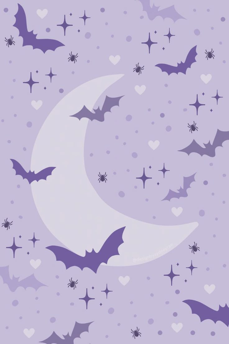 Spooky Pastel Purple Wallpaper Moon Background Free Downloadable Phone Wallpaper Art Girly Halloween