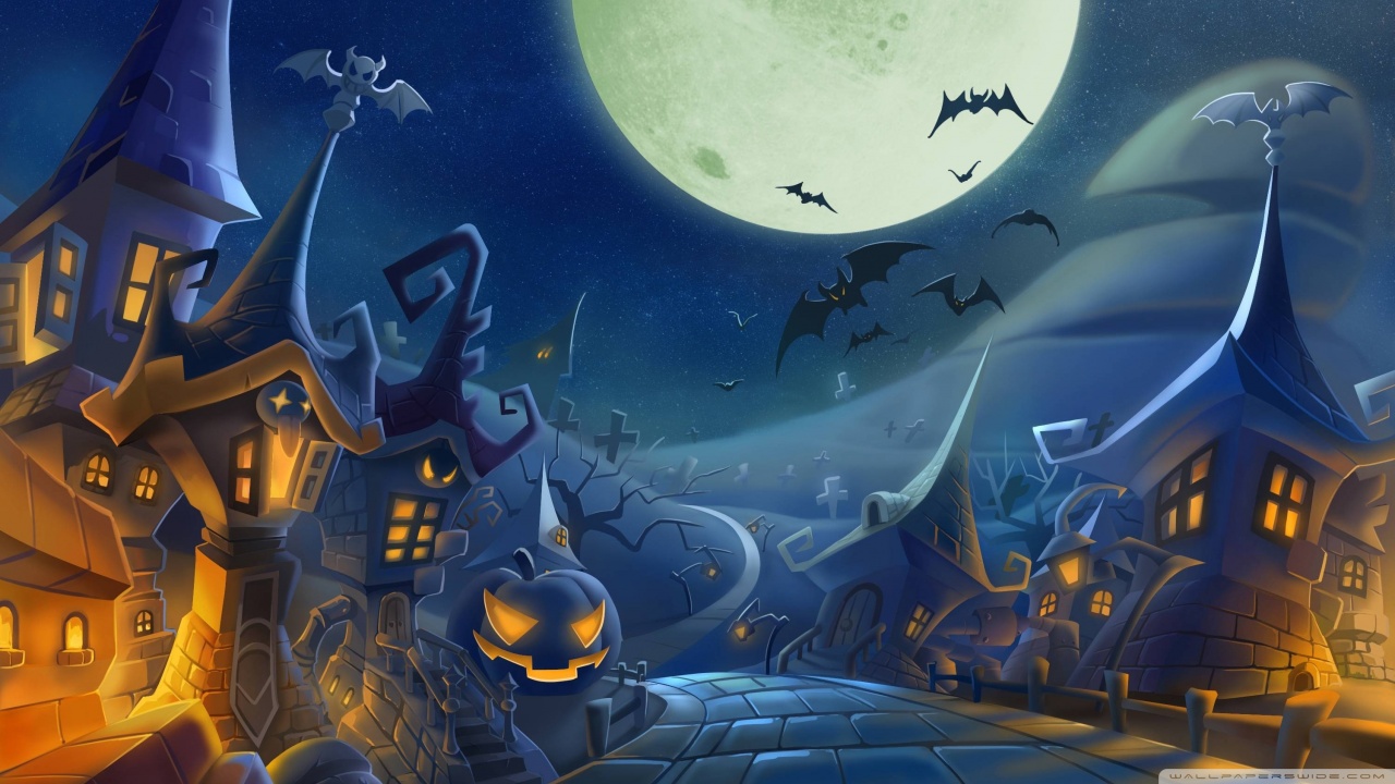 Halloween Spooky Night Full Moon 4K UHD Wallpaper for UltraHD Desktop and TV, Smartphone and Tablet Devices