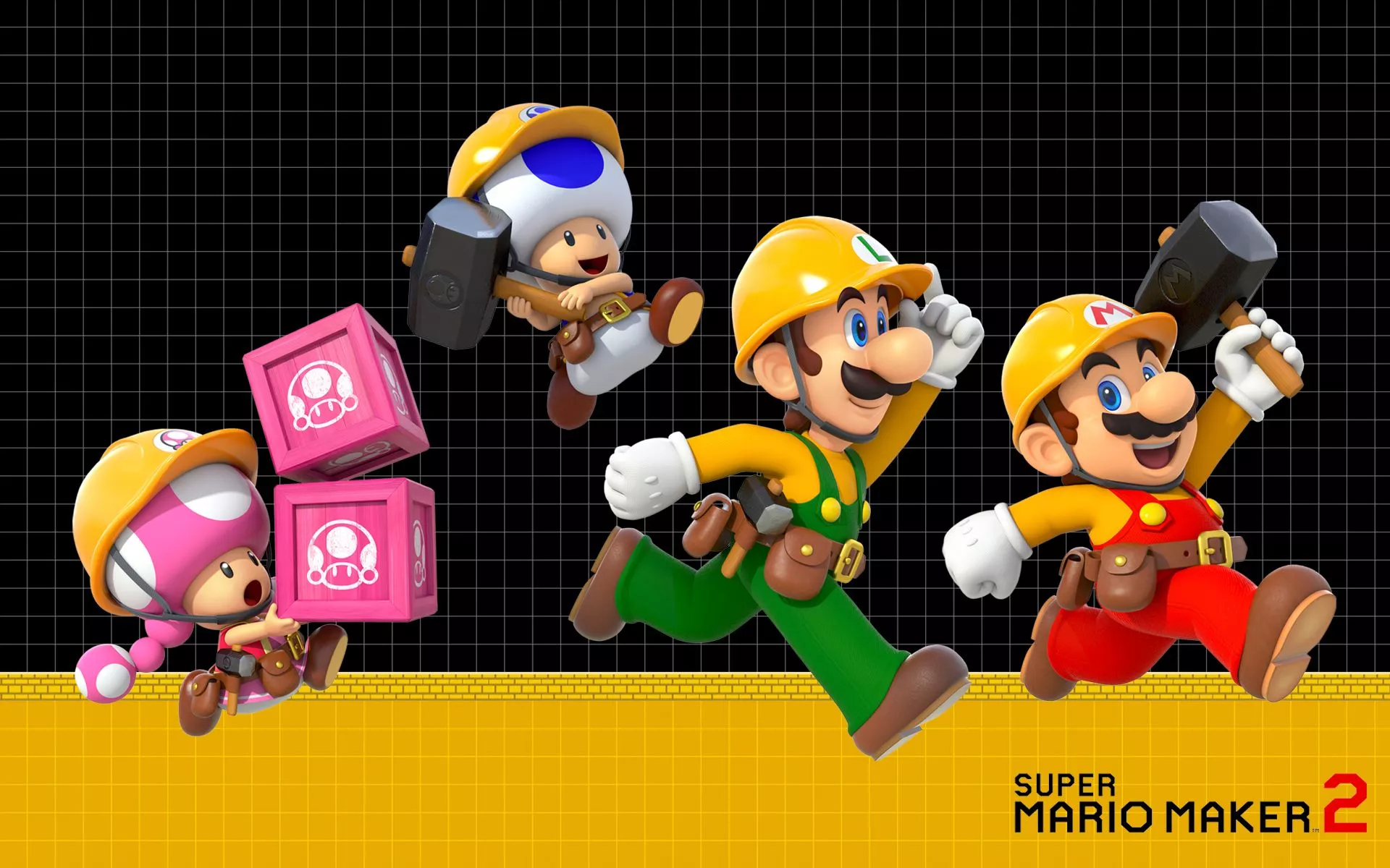 Super Mario Maker 2 Builders Wallpaper with Monocle