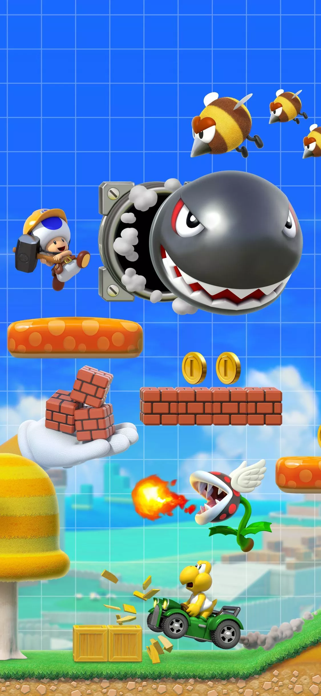 Phone wallpaper: Super Mario Maker 2, Toad (Mario), Video Game, Goomba, Super Smash Bros 1149152