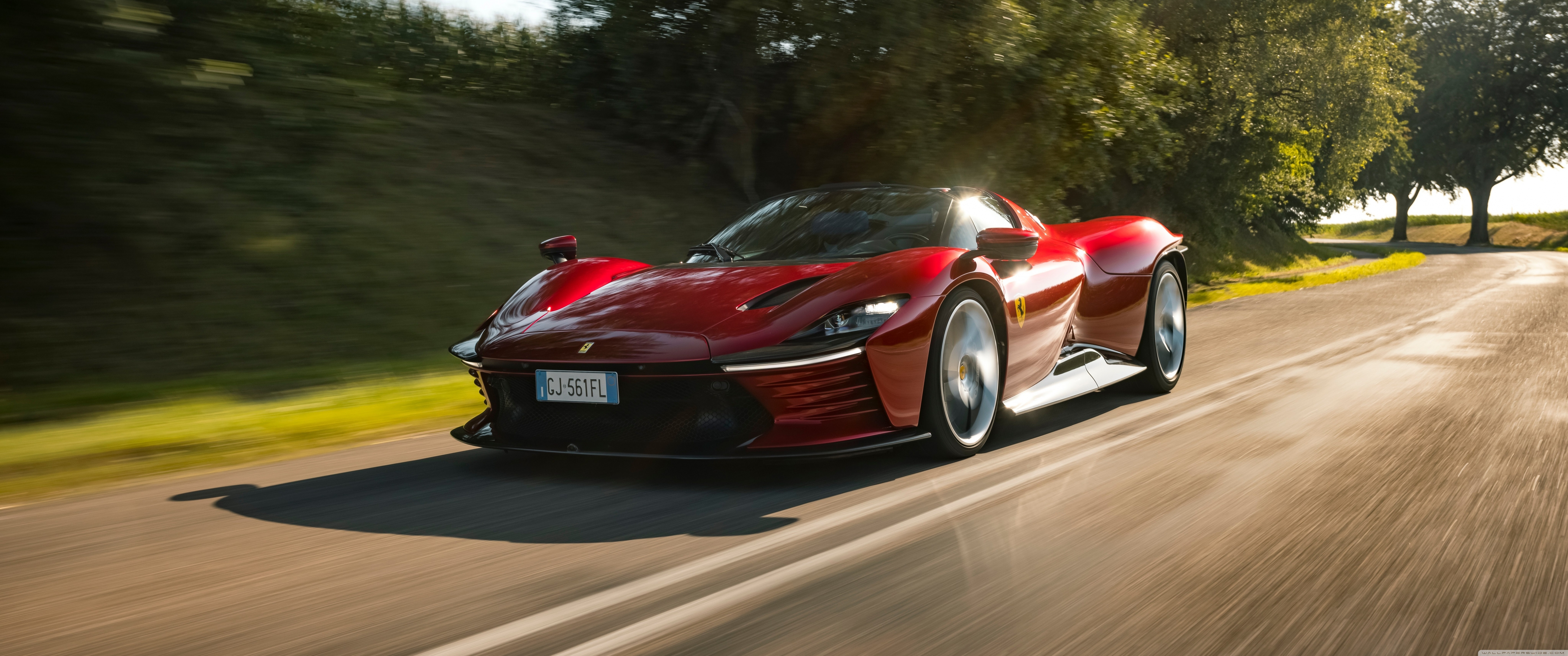 Luxury Red Ferrari Daytona SP3 Sports Car 4K UHD Wallpaper for UltraHD Desktop and TV, Widescreen and UltraWide Display, Dual and Triple Monitor, Smartphone and Tablet Devices