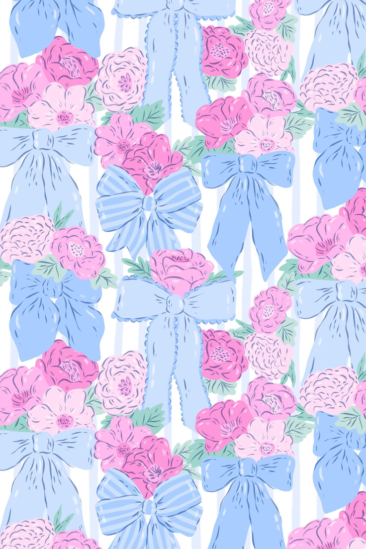 Floral Bows and Stripes