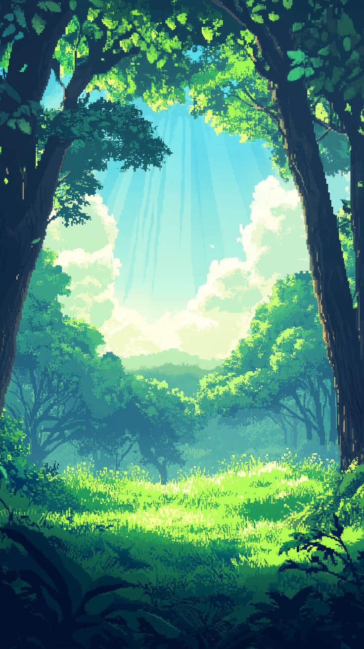 Pixel Art Forest Wallpaper 16