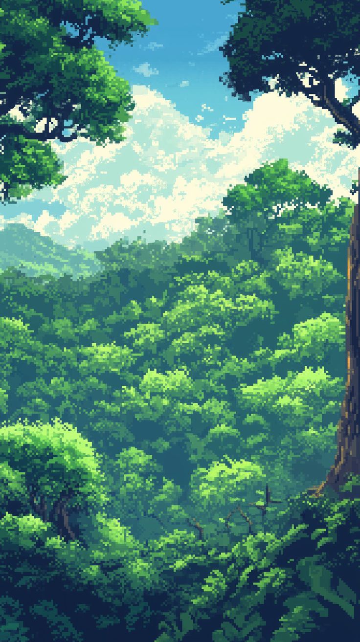 Pixel Art Forest Wallpaper 15