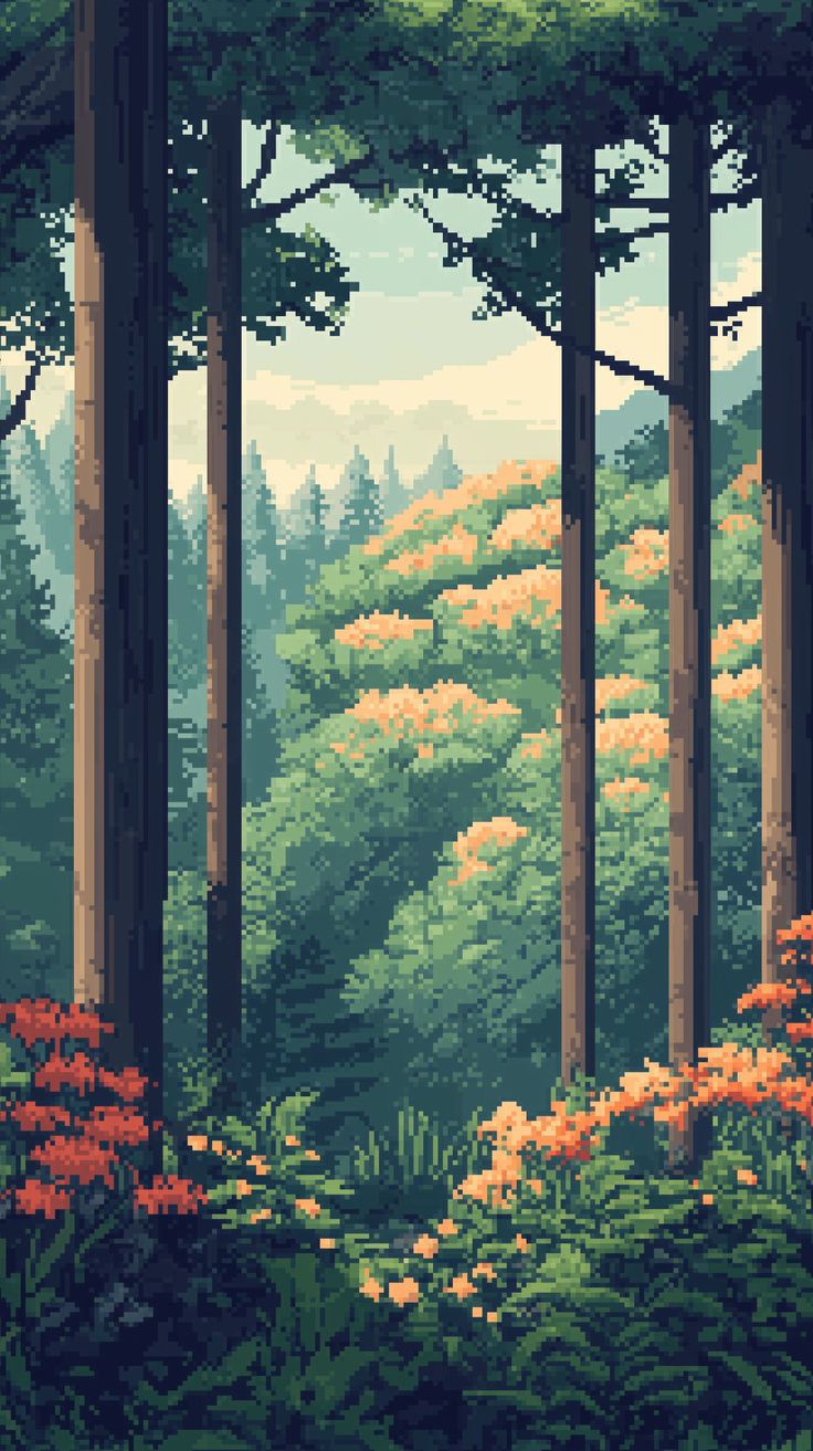Pixel Art Forest Wallpaper 7