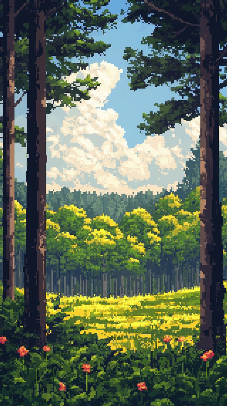 Pixel Art Forest Wallpaper 9