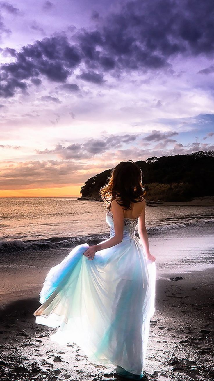 Sunset Girl Background iPhone 8 Wallpaper