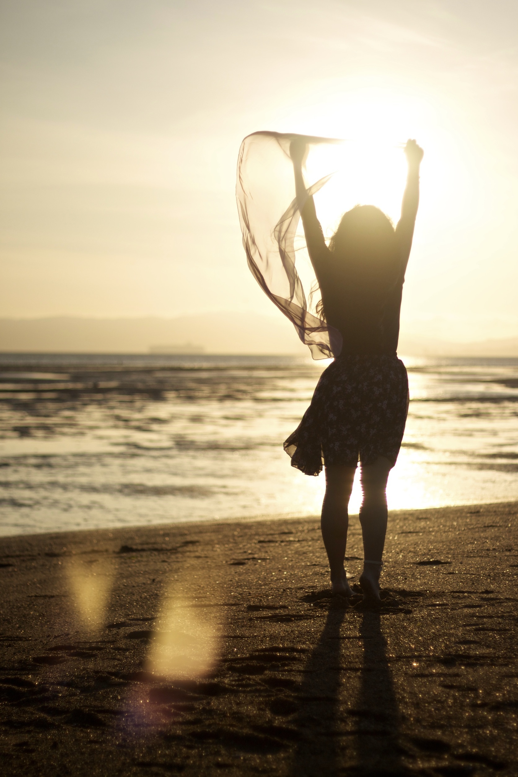 Free Image, hand, beach, sea, ocean, silhouette, person, light, girl, woman, sunset, sunlight, morning, summer, female, love, young, sitting, holiday, romance, lifestyle, leisure, cheerful, outdoors, fun, happy, happiness, photograph, backlight, beauty