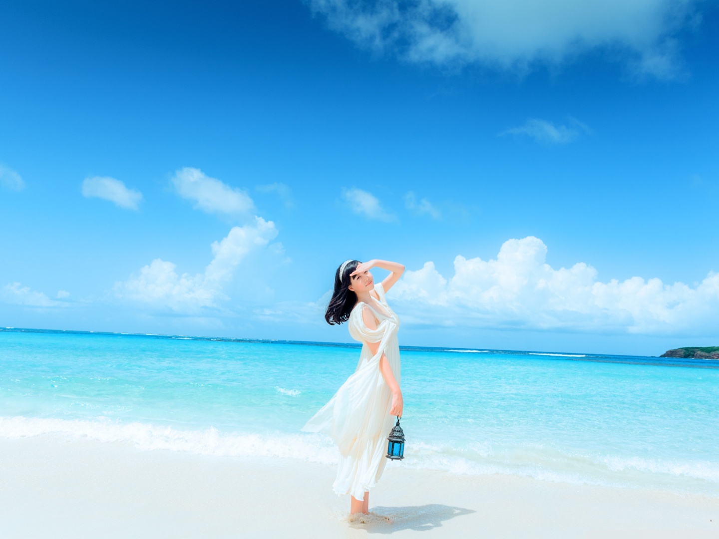 Girl Beach Background 4K UHD Wallpaper for UltraHD Desktop and TV, Widescreen and UltraWide Display, Smartphone and Tablet Devices