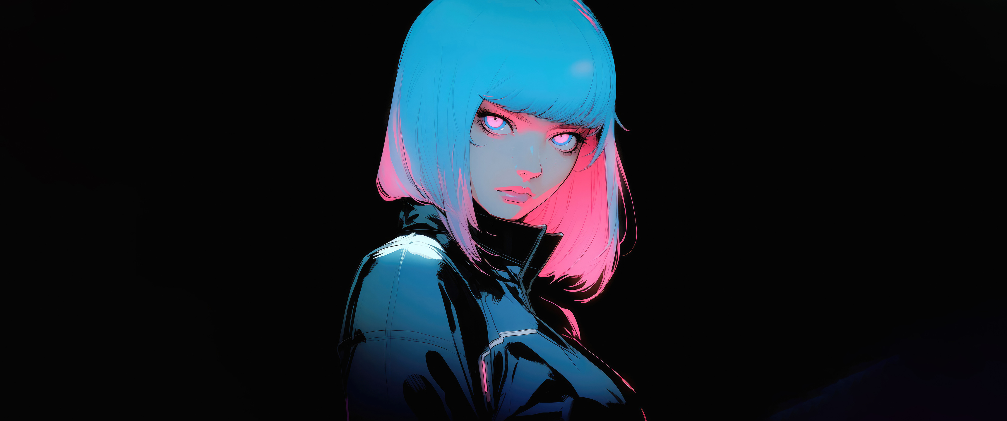 Neon Scifi Girl Oled UltraWide Quad HD 1440P , HD 4k Wallpaper Image, Background, Photos and Picture