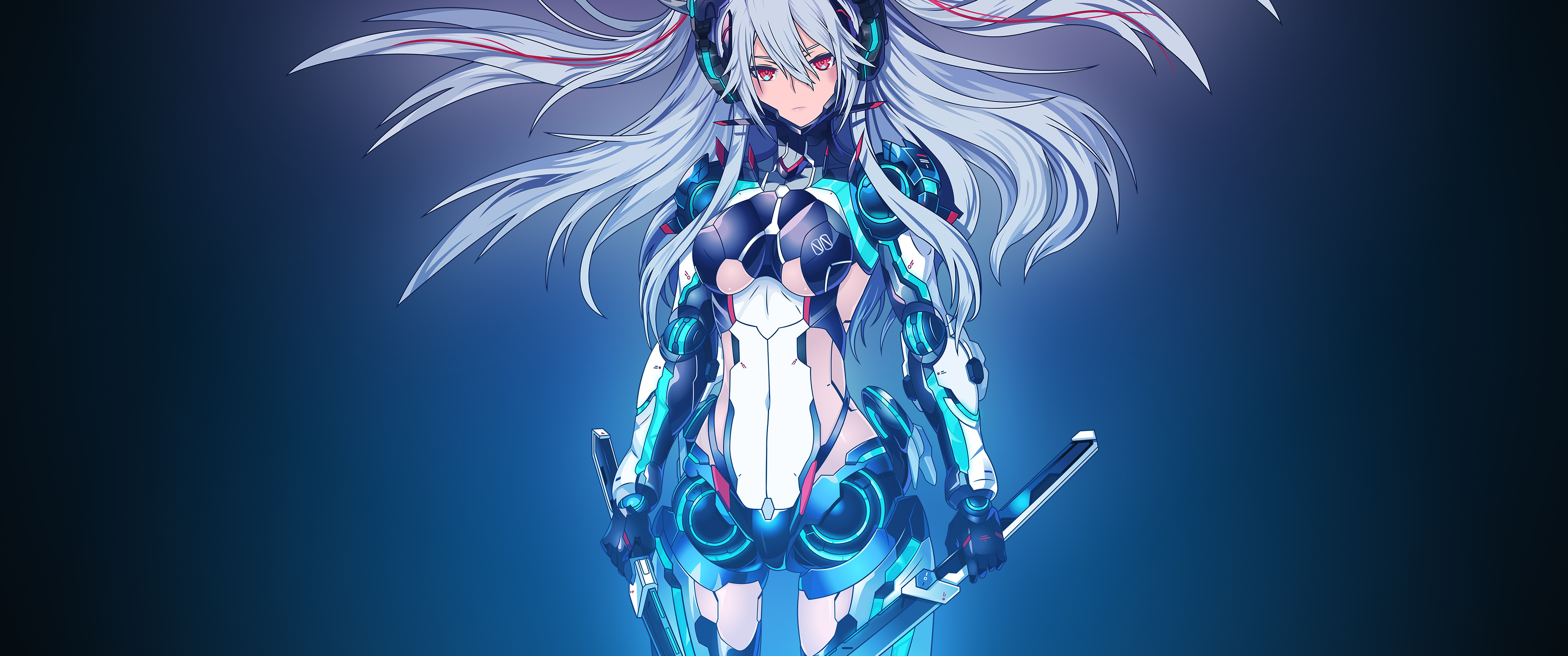 Download Mecha girl, Mecha, Young woman Wallpaper in 3440x1440 Resolution