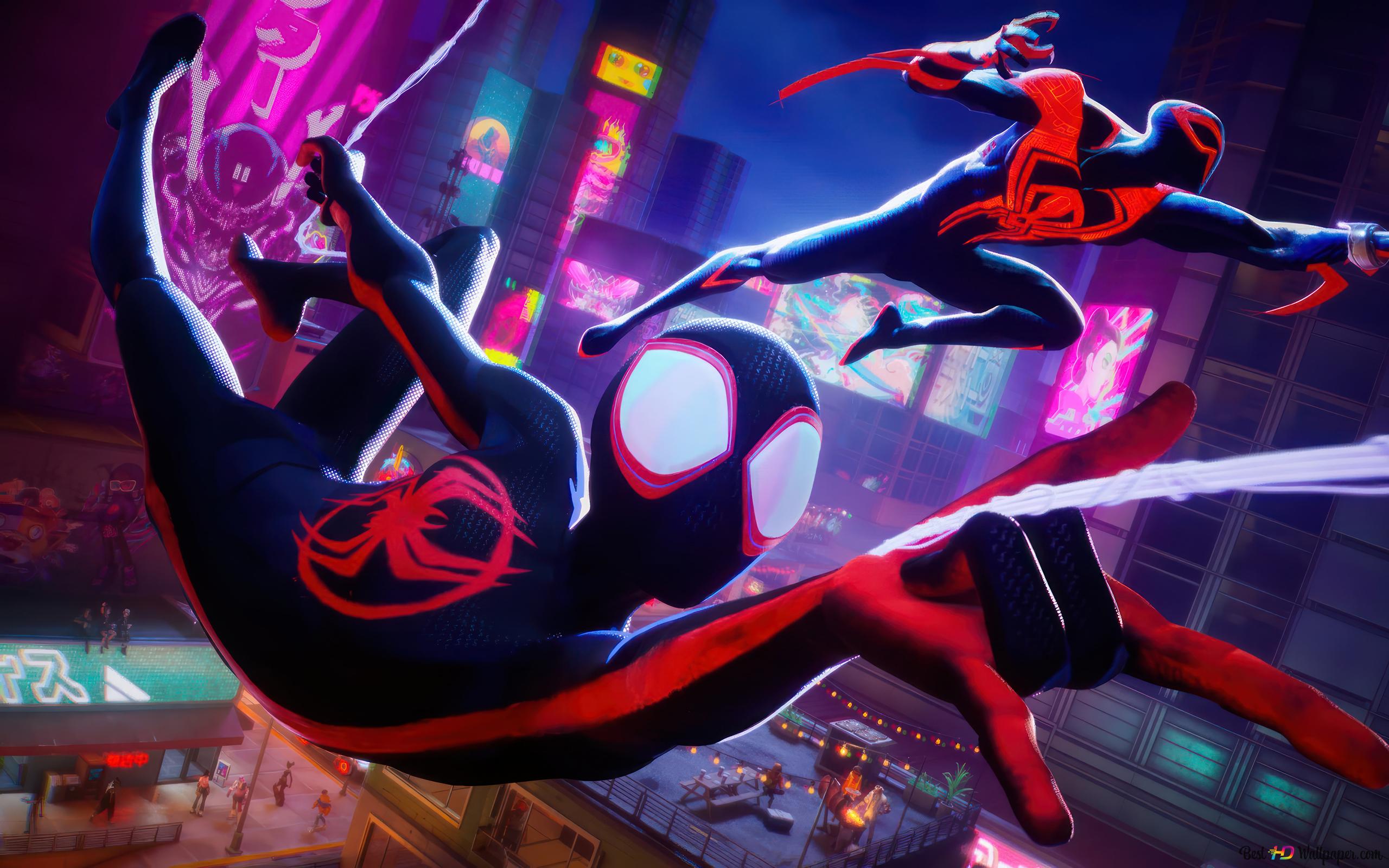 Miles Morales And Spider Man 2099 From Spider Man: Across The 4K Wallpaper Download
