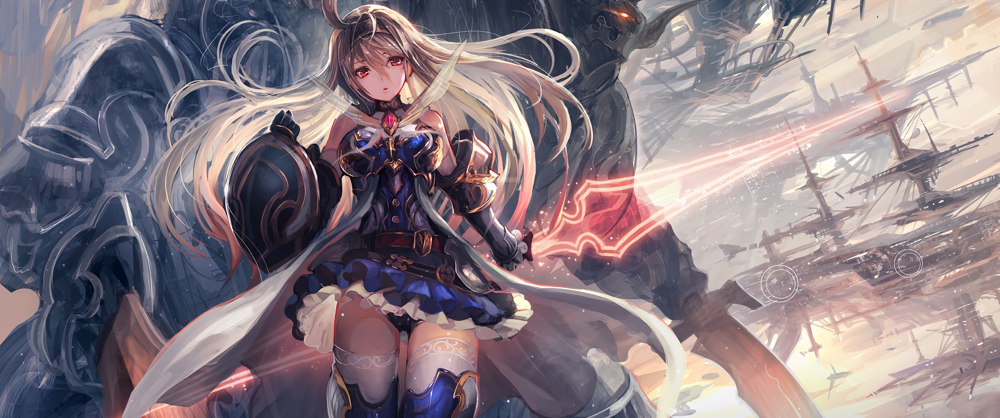 Anime Girl Fantasy Warrior 4K Wallpaper HD