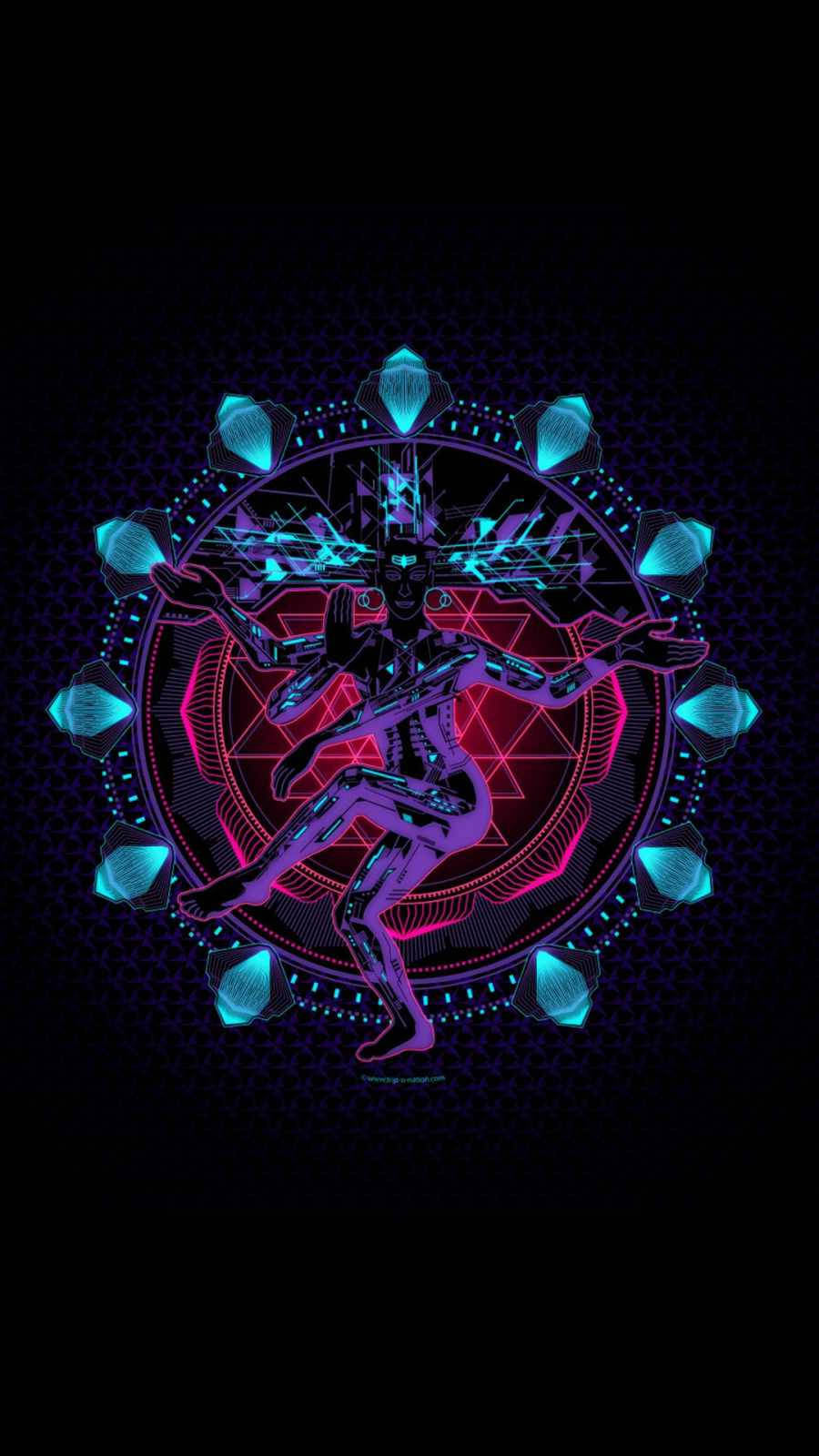 Download Lord Shiva Cyberpunk iPhone X Wallpaper