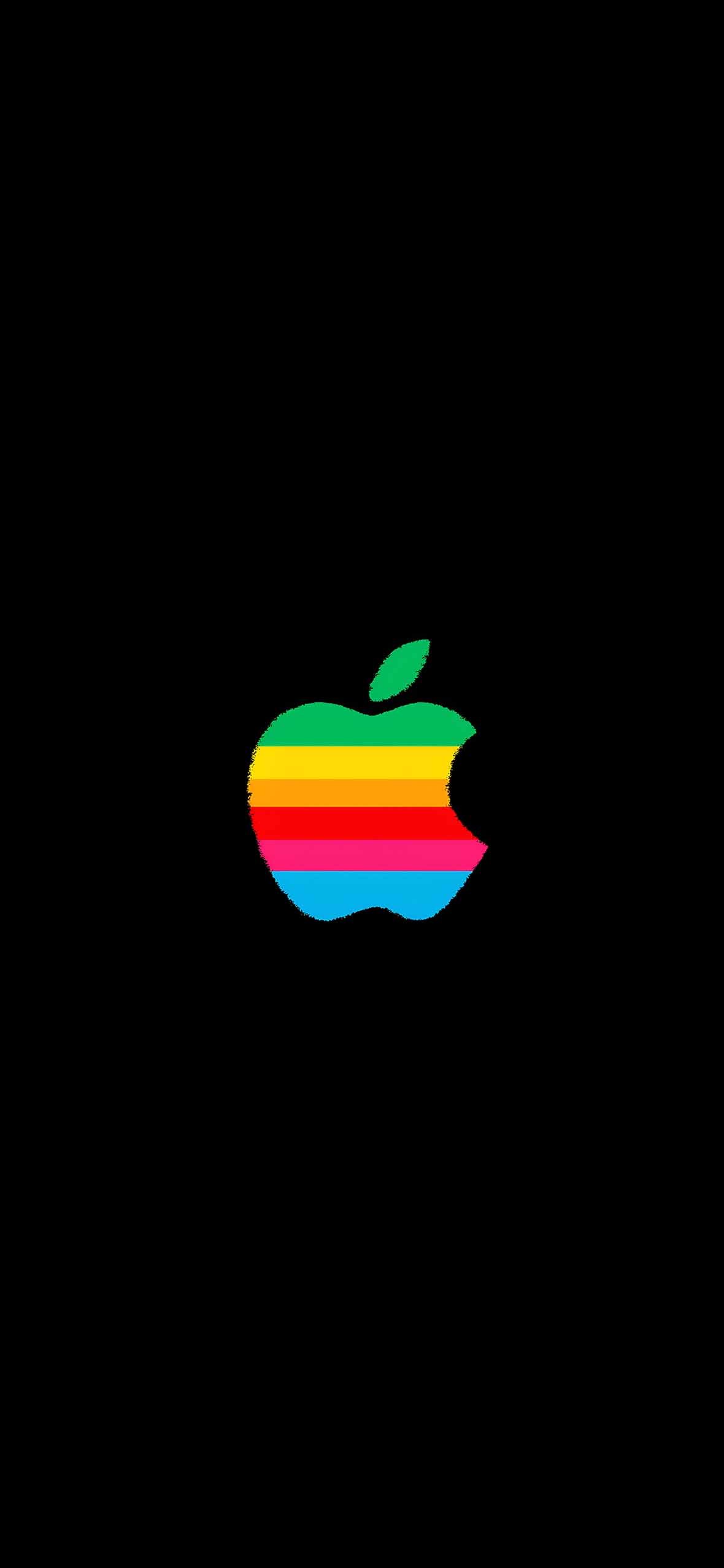 Apple Retro Rainbow Logo Aesthetic Wallpaper