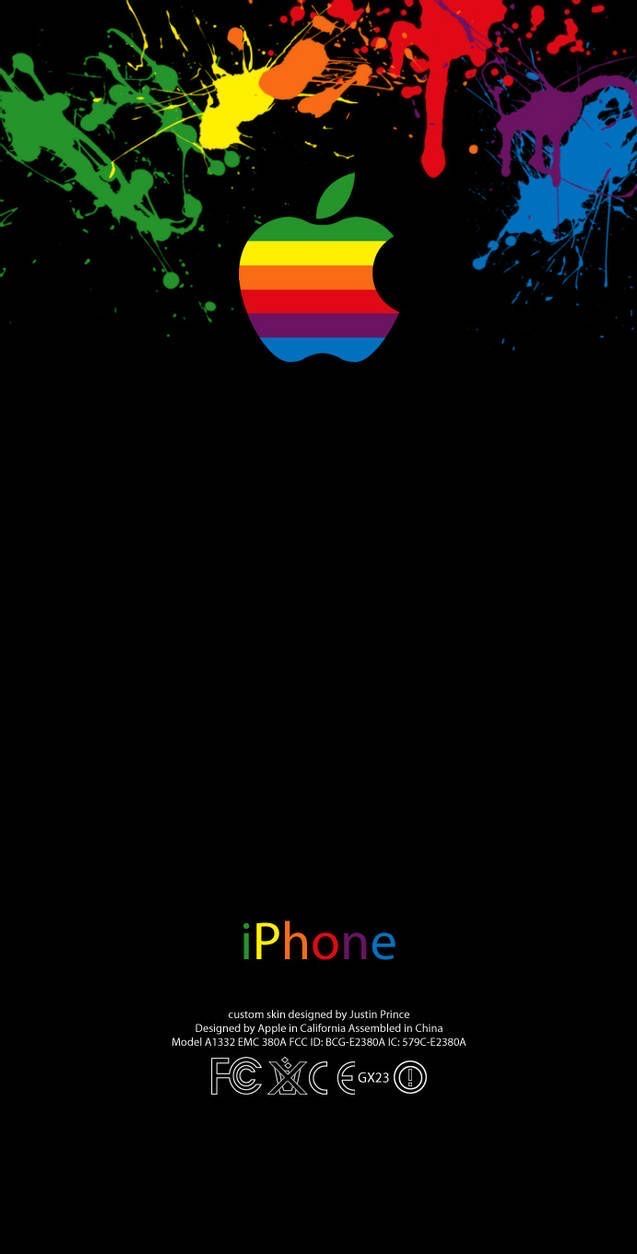 Colorful Apple Logo Wallpaper for iPhone