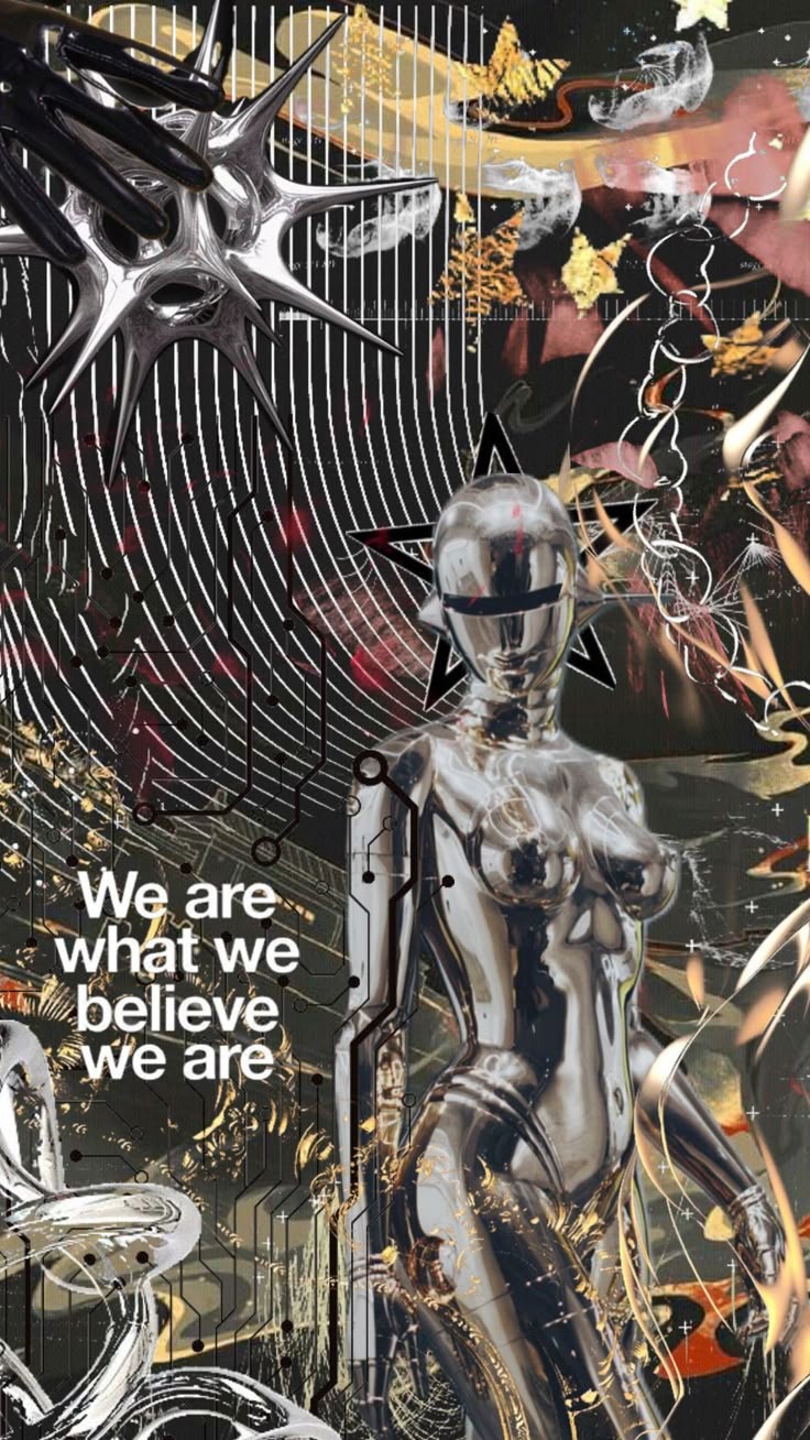 futuristic #future #aesthetic #wallpaper #monotone #moment #silver #gold #golden #robot #robotic #encourage #vibes #piscesadri