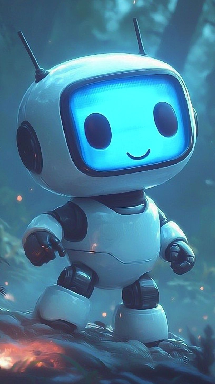 PromptDen Translucent Robot with LED Emoticon Face Checkout more