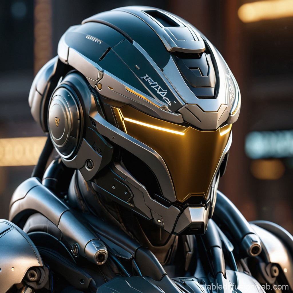 Aesthetic Robot Helmet in Unity 8K Wallpaper Style. Stable Diffusion Online