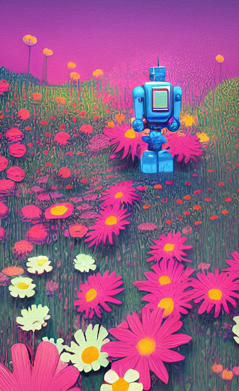 Download Robot Wildflowers Cute. Royalty Free Stock Illustration Image
