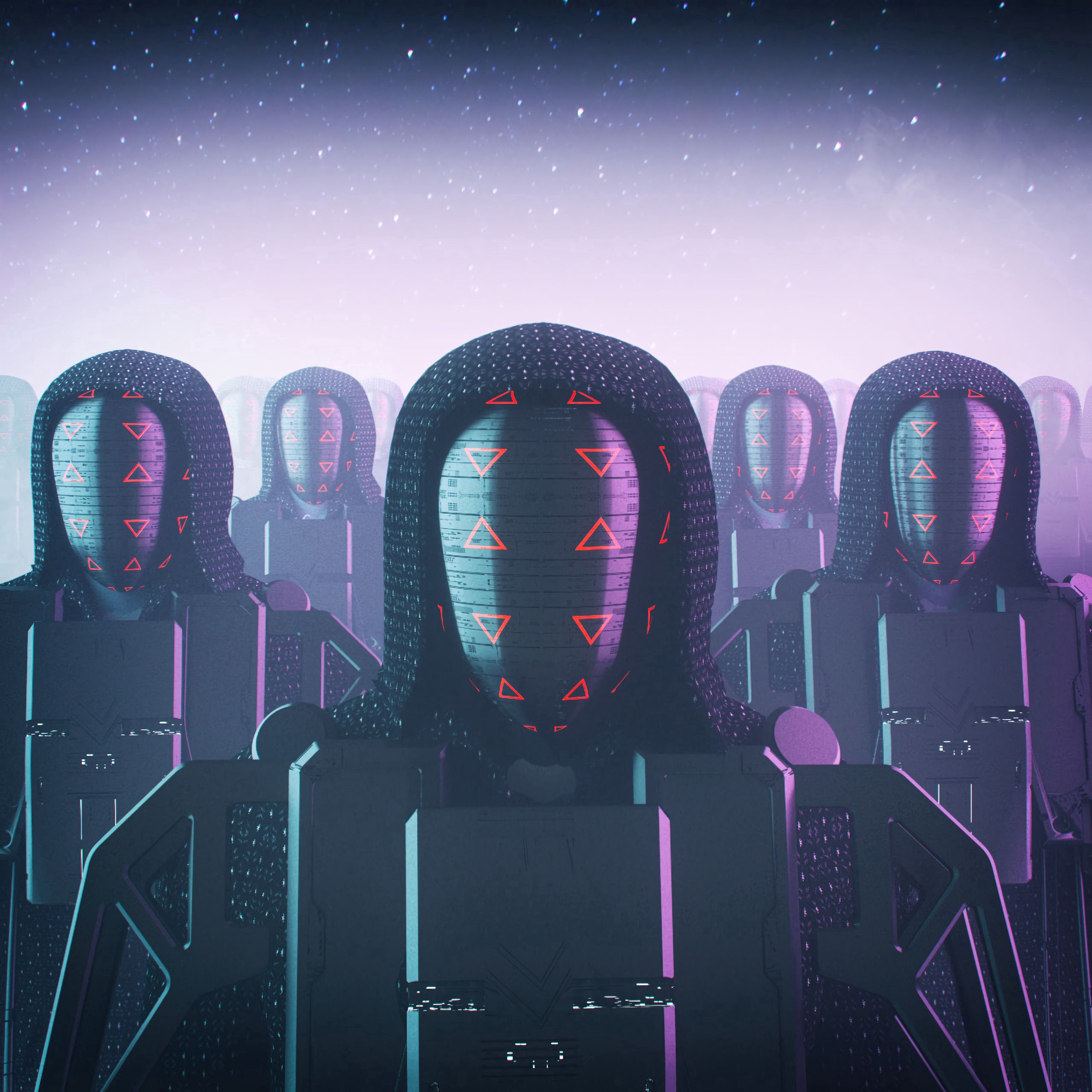 Phone wallpaper: Robots, Fantasy, Arch, Arches, Cyborgs, Guard, Guards, Gas Masks 119858