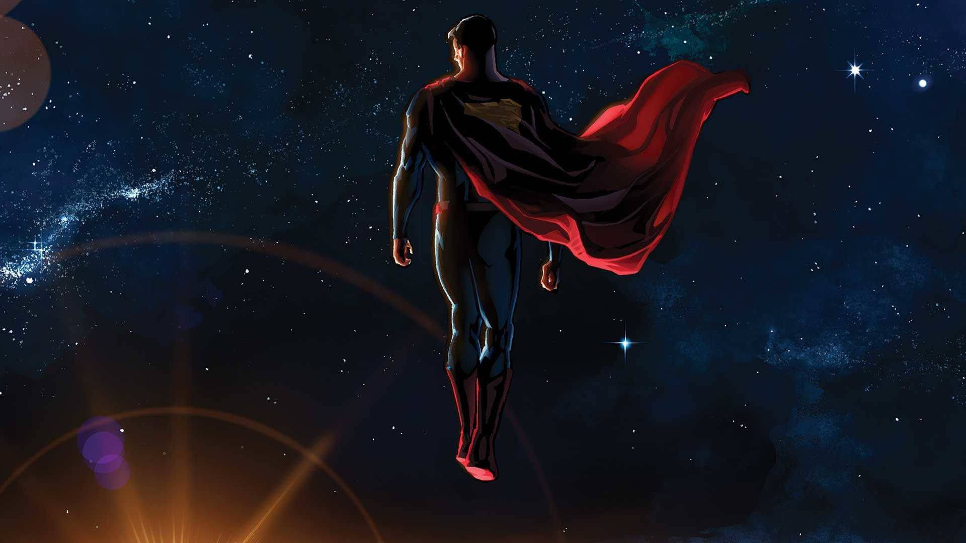 Download 12K Superman In Space Wallpaper
