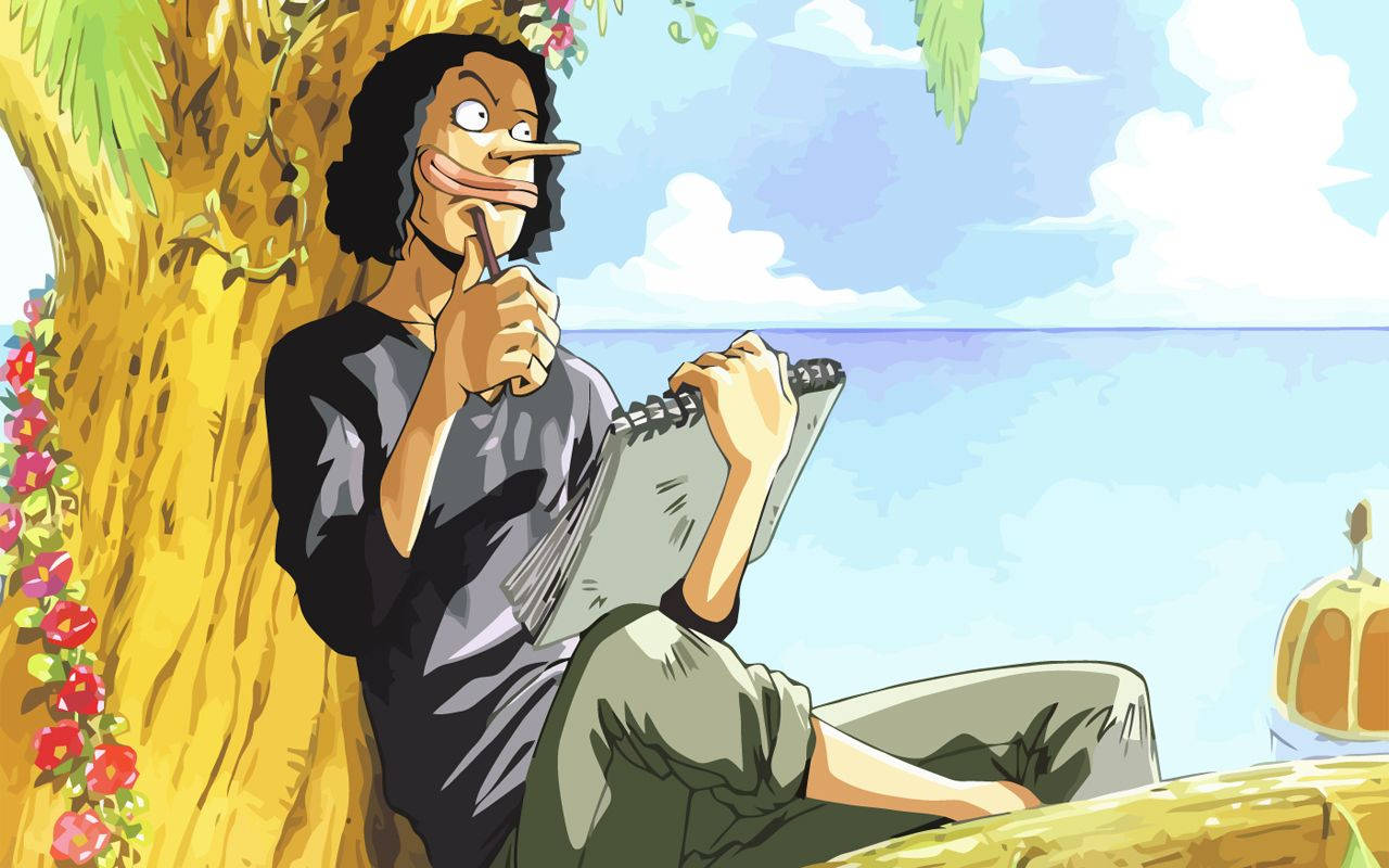 Download One Piece Usopp On Tree Branch Wallpaper