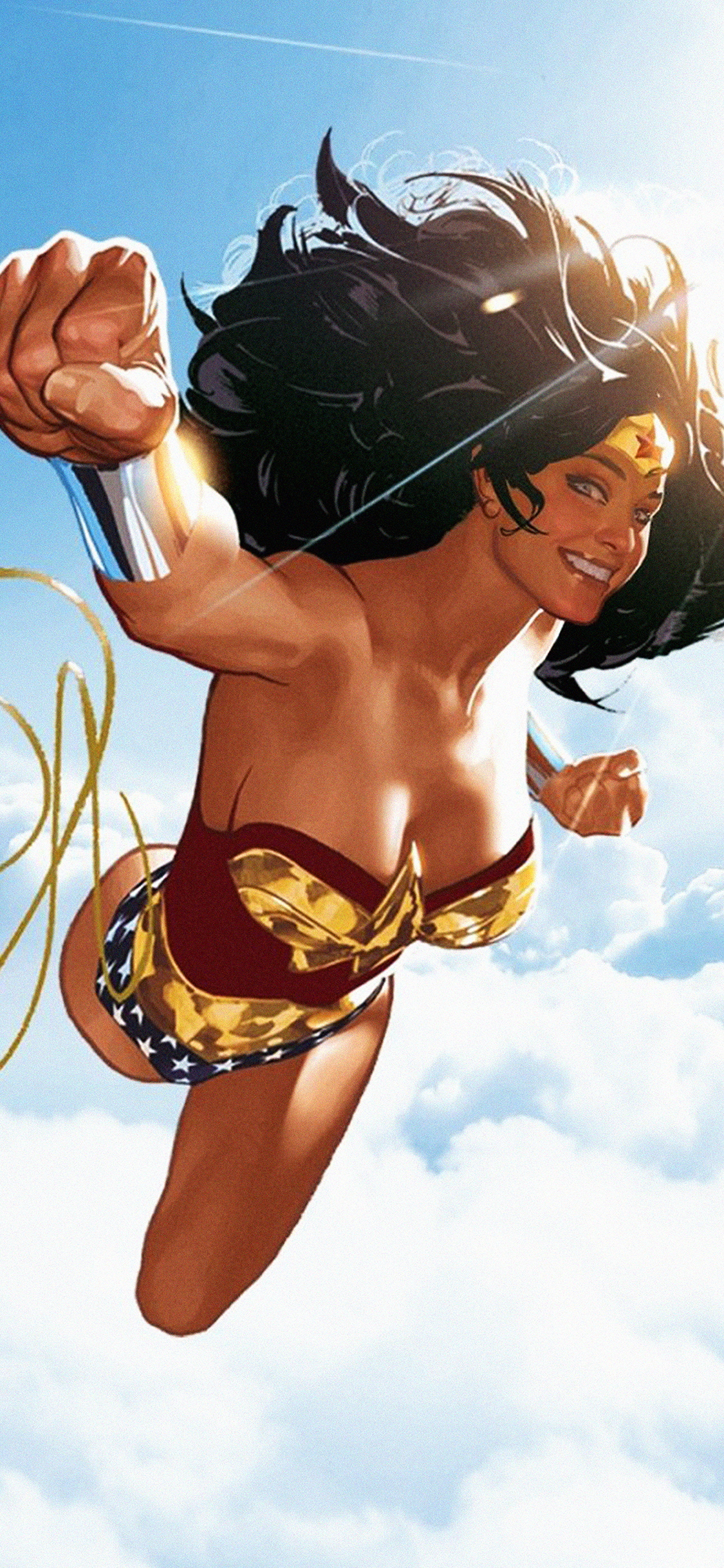 wonder woman flying illust hero art