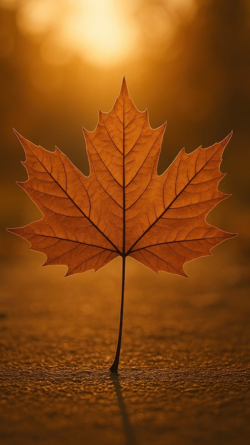 Golden leaf autumn tranquility mobile